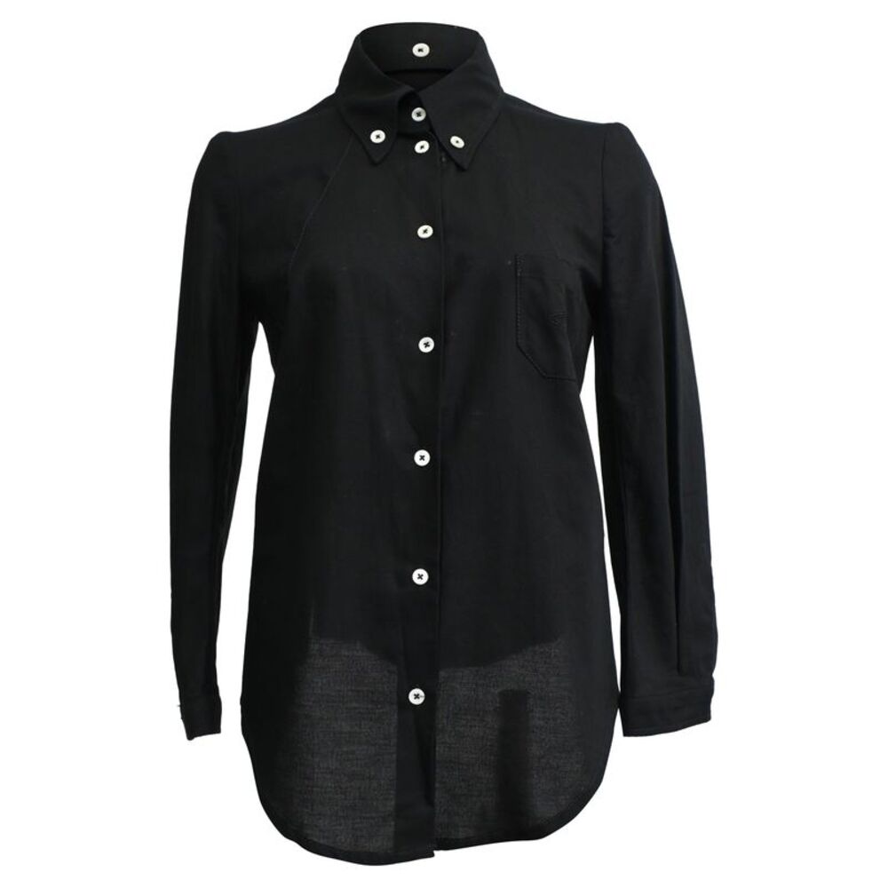 Vivienne Westwood Button-Down Long Sleeve Shirt in Black Linen